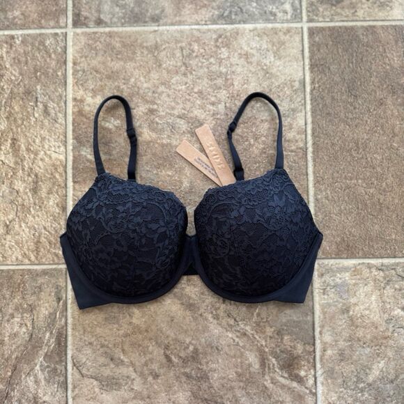 Skims Fits Everybody Lace T-shirt Bra Onyx Size 34D - Picture 4 of 11